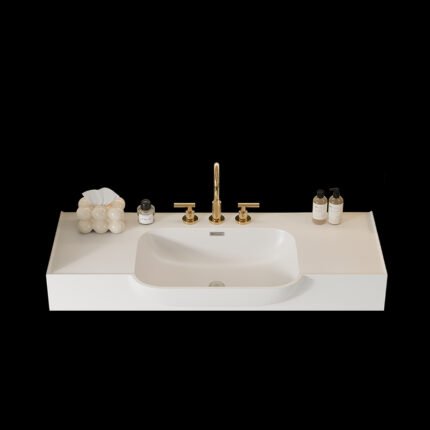Corian One-Piece Countertop Sink | 032 Seamless Design | Customizable Colors & Dimensions | Premium Durability